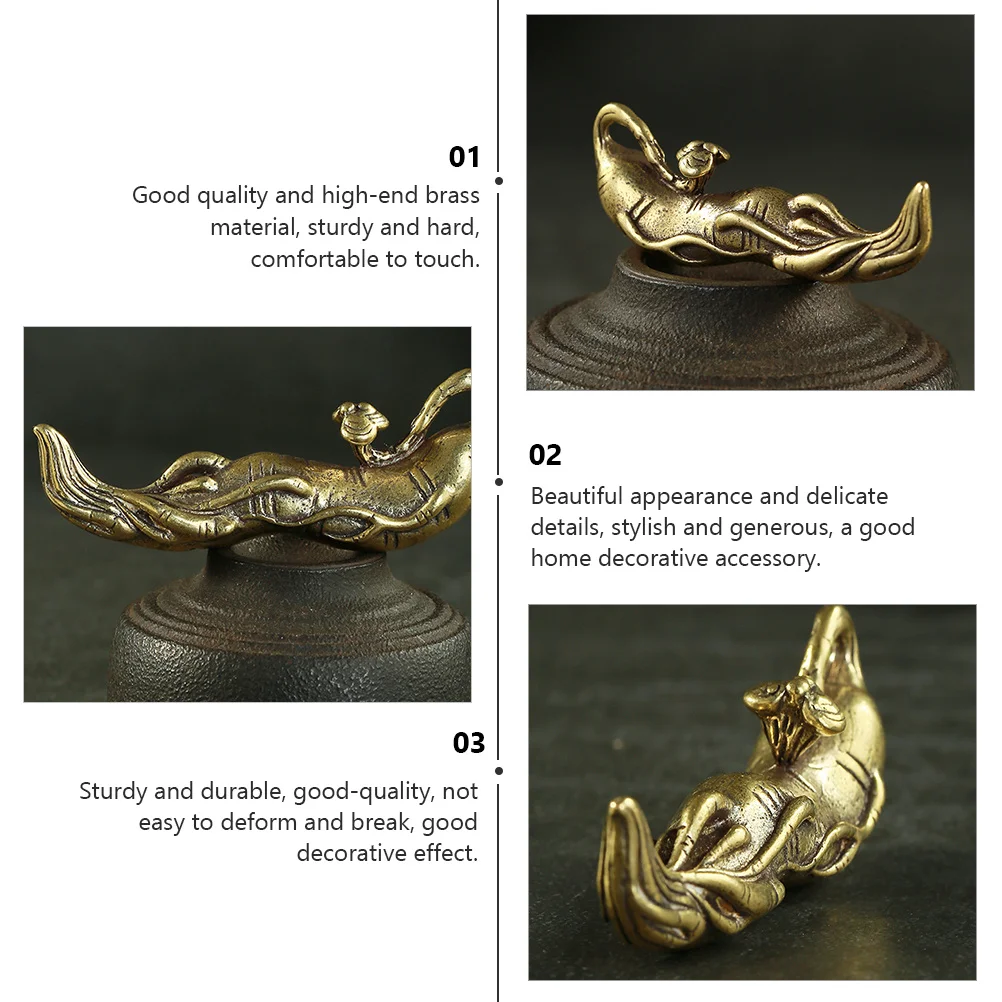 

1Pcs Brass Ginseng Ornament Good Quality Material Home Decor Festival Gift Desktop Brass Gadget