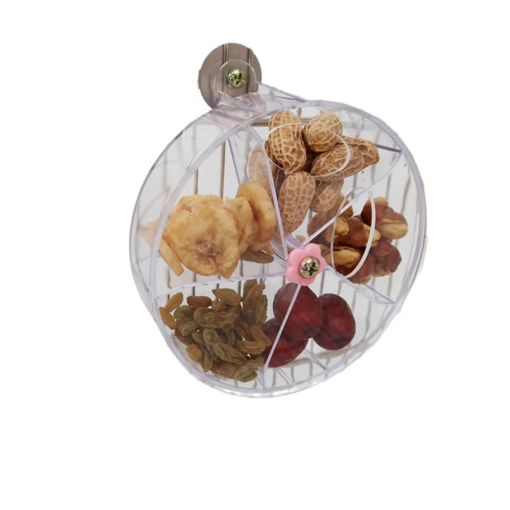 

Interactive Birds Foraging Wheels Acrylic 5 Compartments Birds Grid Food Box Intelligence Improvement Chewing