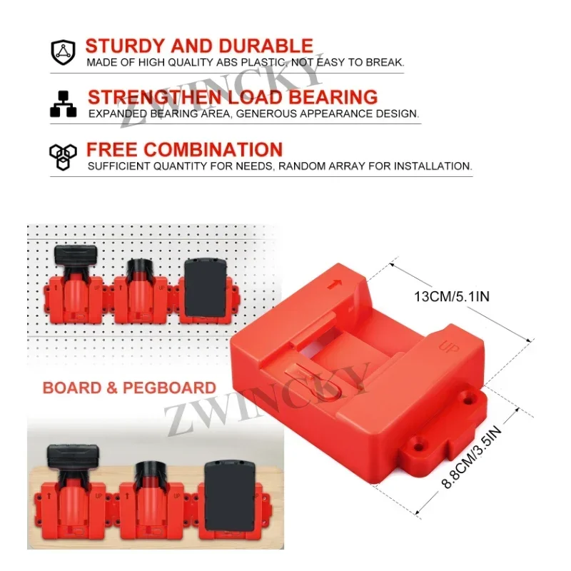 

Battery Holder For Milwaukee 12V 18V Lithium Battery 2-in-1 Storage Wall Bracket Wall Mount for M12-18 Universal Bracket