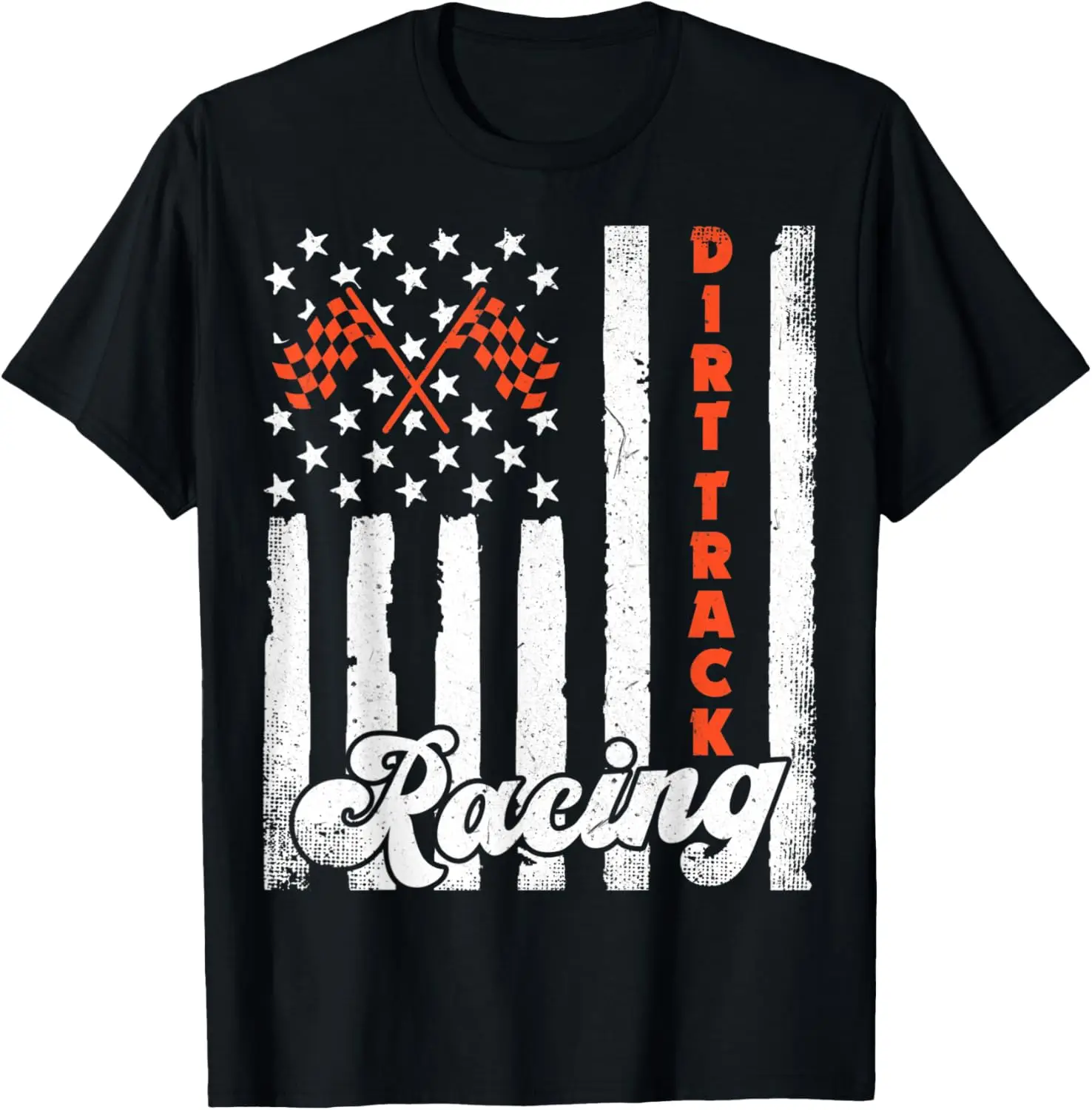 Driver Racer American Flag Dirt Track Racing Car Bike T-Shirt