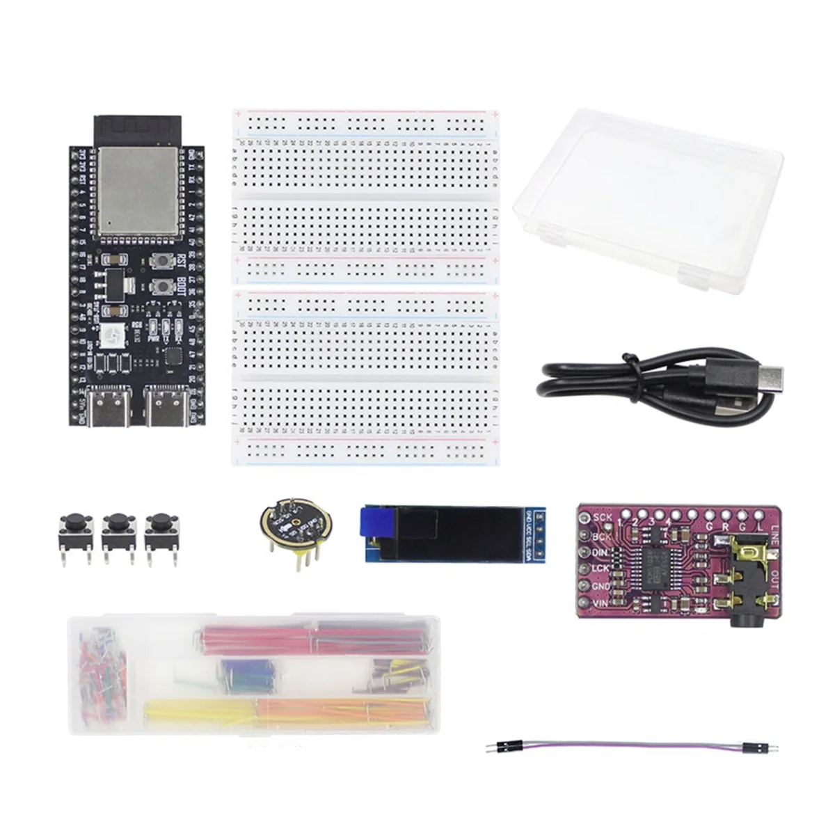 

A49T AI Voice Chat Robot ESP32-S3 Development Board Breadboard 3.5mm Audio Kit for for Student Educational AI Robot