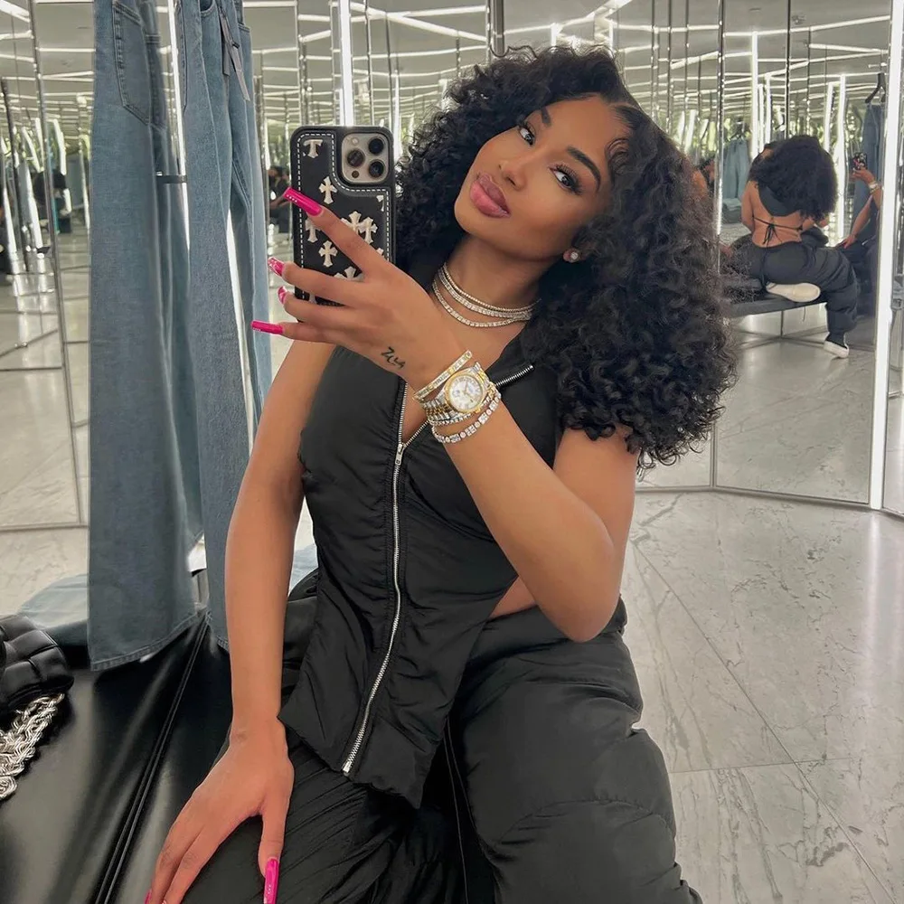 

Water-Resistant Cotton Vest 949TD New Hooded Jaet with Zipper Closure Svel Belted Fem Outerwear Street Sle Pure...