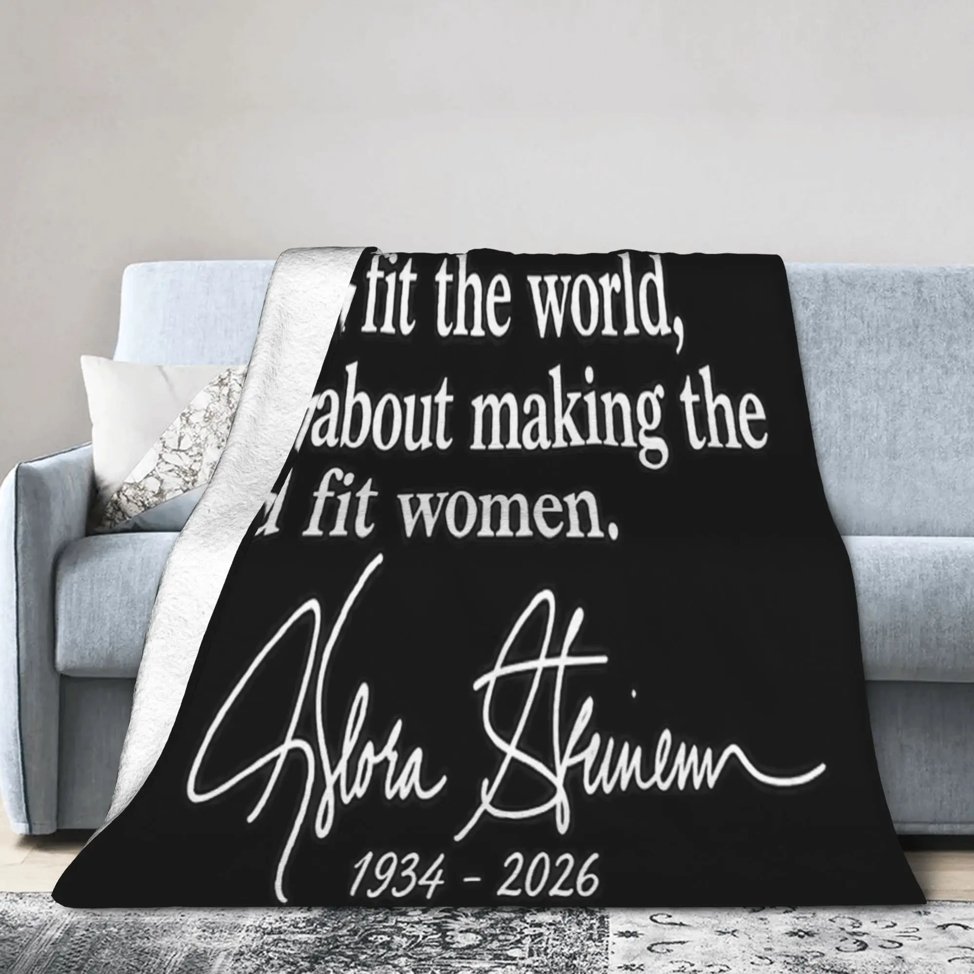 RIP Gloria Steinem  Stuff Blanket Lightweight Thin Fleece  Throw Blanket Relax Plush Thin Quilt