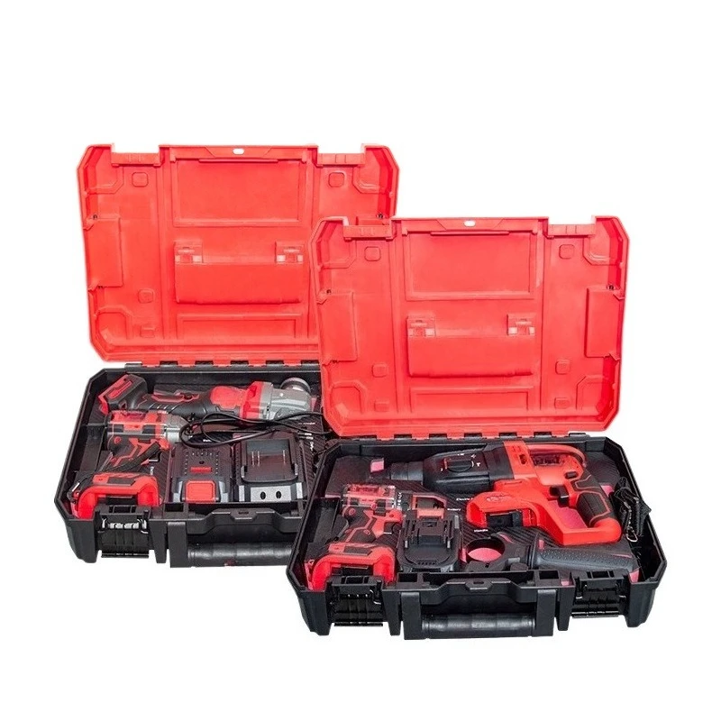 Conjunto de ferramentas elétricas de nível profissional de 4 peças, chave elétrica, furadeira elétrica, rebarbadora, furadeira de impacto, ferramentas