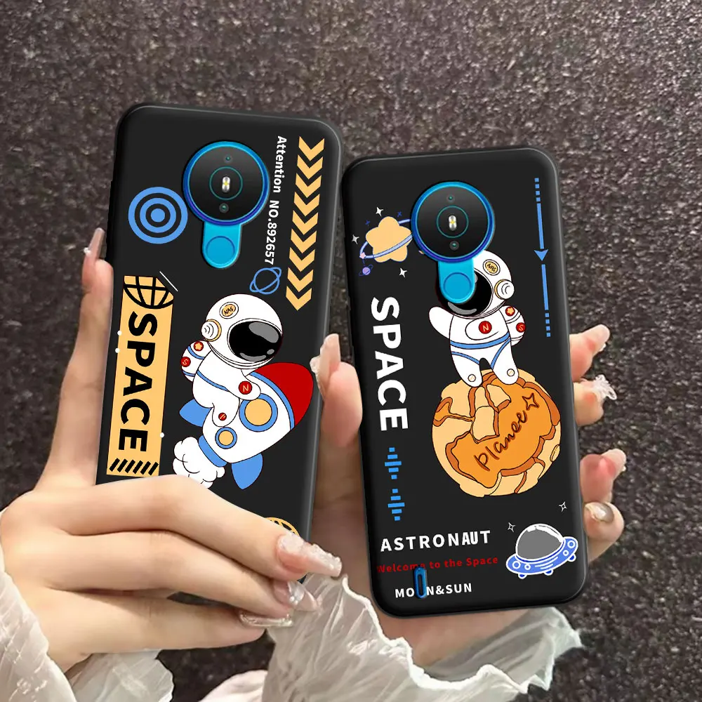 For Nokia 1.4 2.4 3.4 5.4 Case Cartoon Soft Silicone TPU Astronaut Pattern Phone Case For Nokia 1.4 Fashion Back Cover Fundas