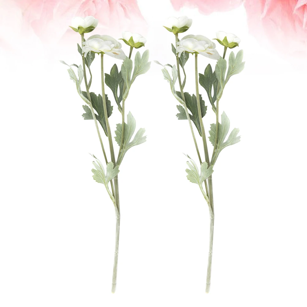 

2Pcs Artificial Rose Flower Bunch Realistic Silk Decor Office Wedding Party Decorative Arrangement Supplies