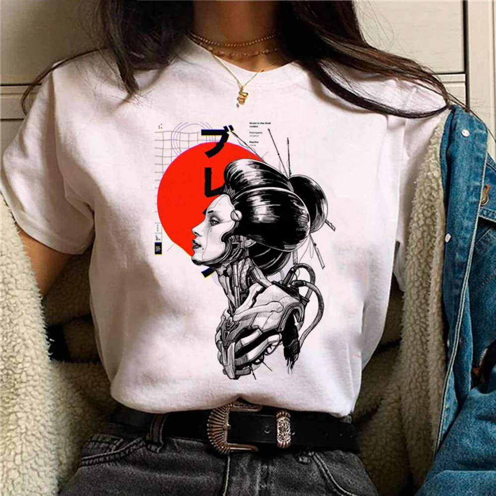 

Techno Tee women summer Japanese tshirt girl manga 2000s graphic clothes