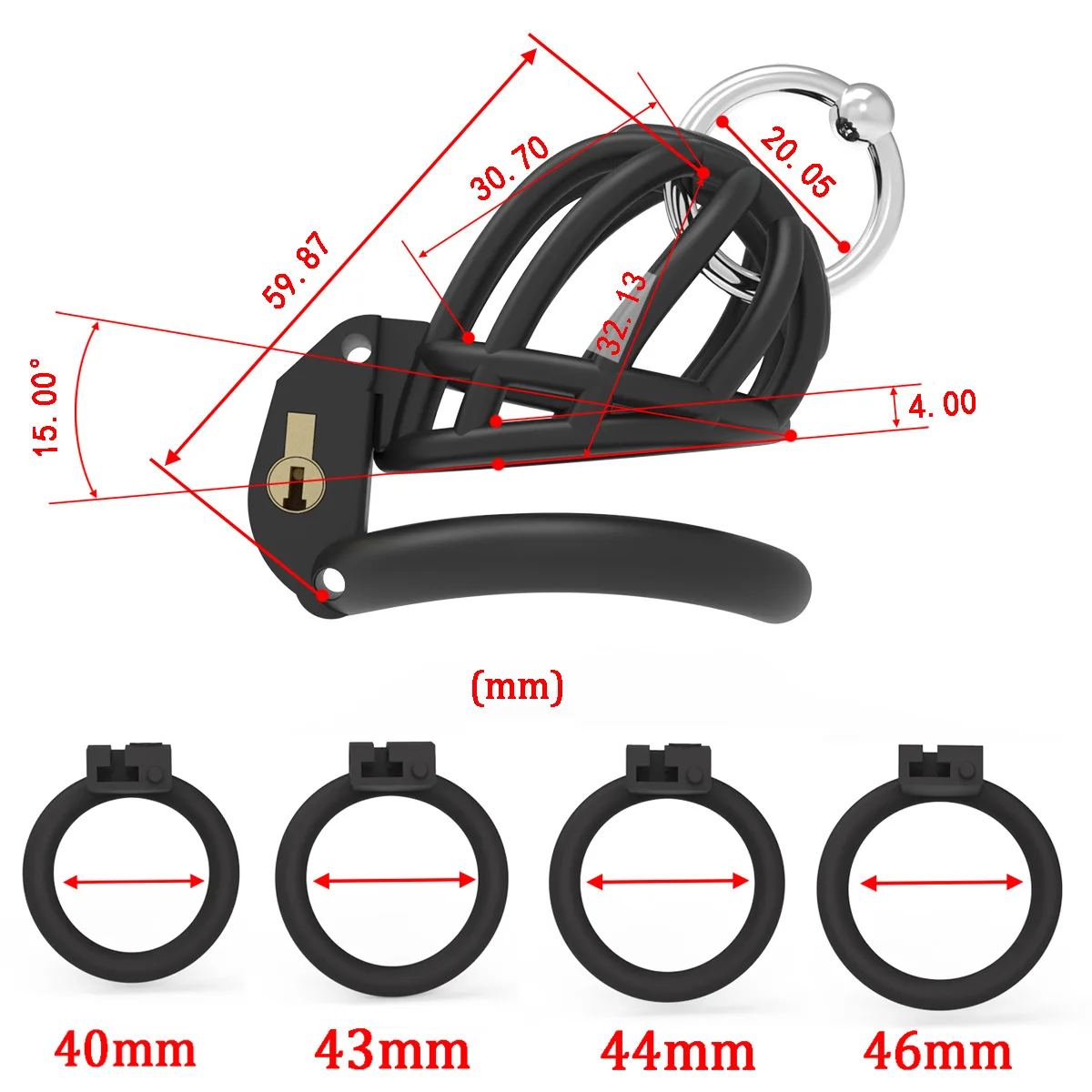 New Penis rings Femdom Sissy Chastity Cage Locked in Lust Chastity Belt Bondag Male Chastity Device with 4 rings drop shipping.