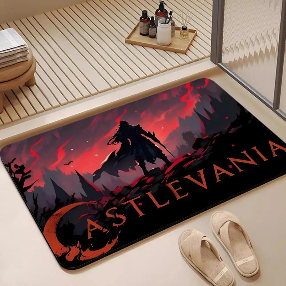 Floor Mat Diatomite Bath Mat, Quick Dry, Absorbent, Multi-Scene Mat Anime C-Castlevania
