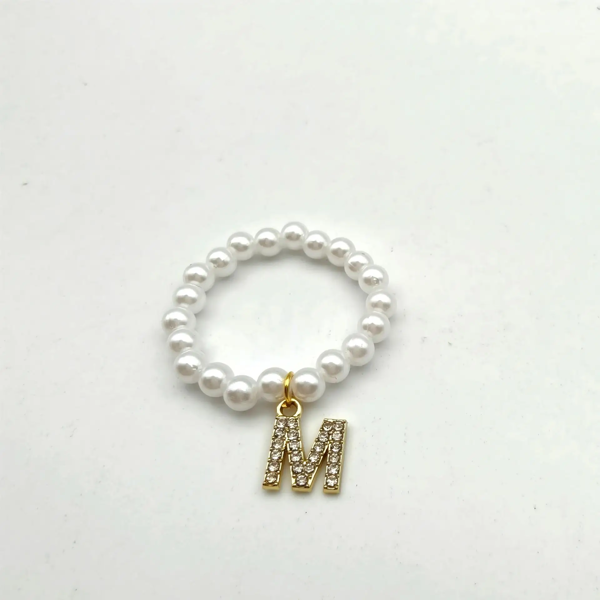 For Labubu Pendant Accessories Diamond Letter Pearl Necklace For