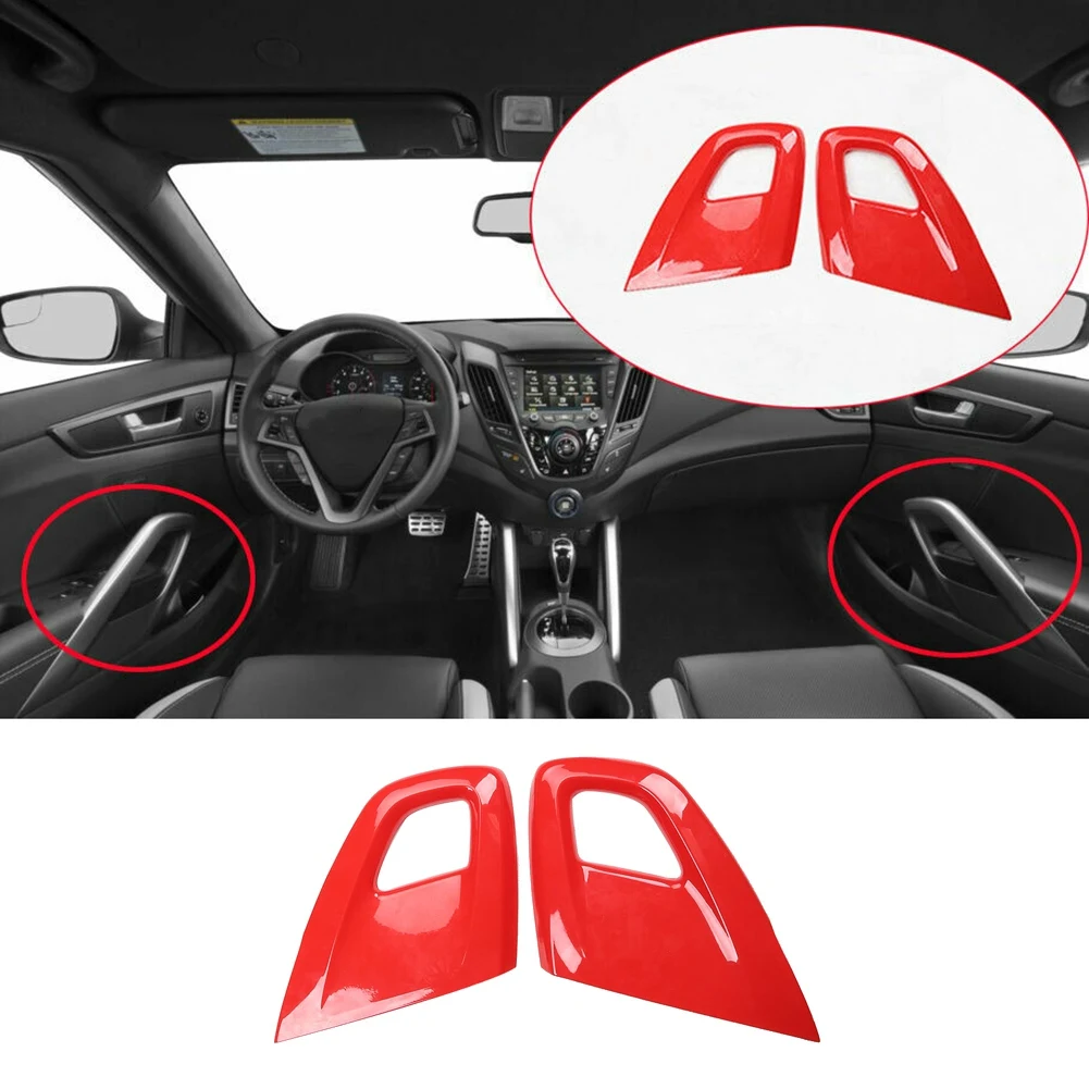 

Classy-Red Car Interior Door Armrest Pull Handle Protective Cover Trim For Hyundai Veloster 2011-2017 Accessories