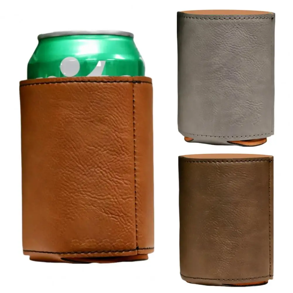 Dad Go-to Drink Accessory Faux Leather Beverage Sleeve Set for Dad Mom Keeps Drinks Cold Gift for Father's Day for Special