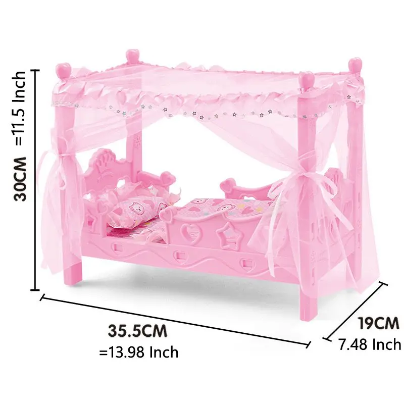 Bed For 12 Inch Dolls Kids Toys Miniature Dollhouse Furniture Fast Shipping Things  Girl' Birthday Present Play Toy Kid DIY Game view 2