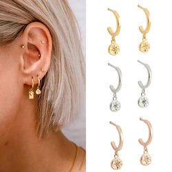 CRMYA Gold Silver Color Unusual Stud Hoop Erring Women CZ Zircon Round Ear Rings For Girls Jewelry Boucle Oreille Femme