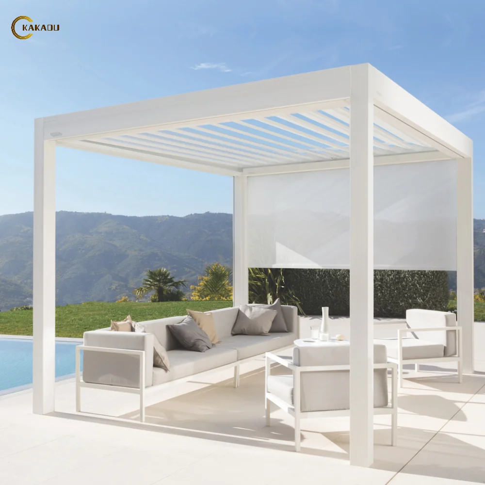 KAKADU Waterproof Powder Coated Aluminium Outdoor Pergola 3x3 3x4 Custom Motorized Shading Eco Friendly Easily Assembled view 6