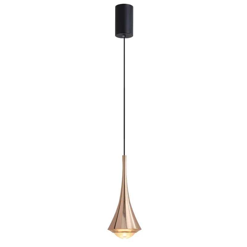 Bedroom bedside small chandelier modern simple light luxury can be lifted creative touch switch restaurant bar hanging line lamp
