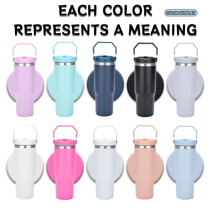 

Вакуумная кружка из нержавеющей стали с двойными стенками, 40 унций, с ручкой и соломинкой