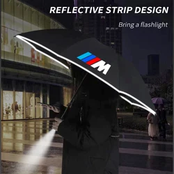 For BMW M Power M3 M4 M5 X1 X3 X5 X7 E36 E39 E46 E60 E90 F10 F20 F30 Car Led Light Automatic Folding Windproof Sunshade Umbrella