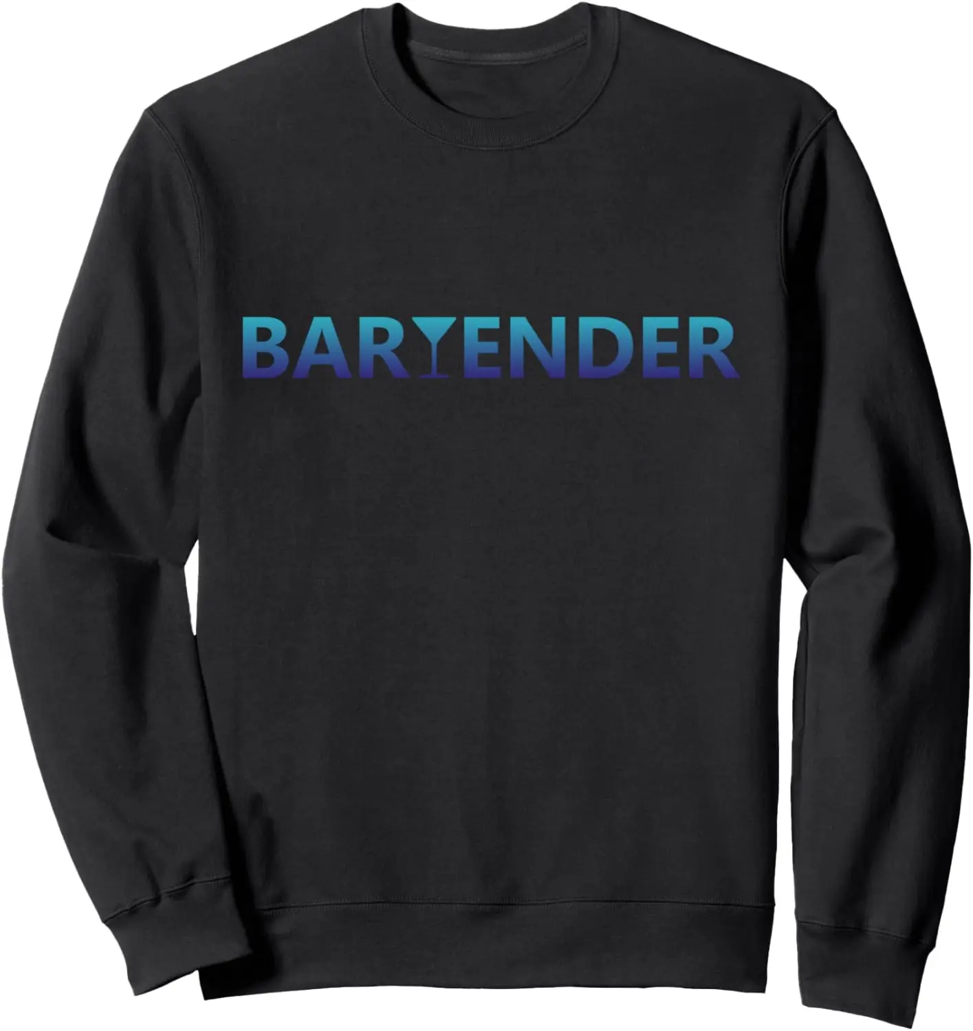 Bartender with Martini Glass T, Blue Umbre Men Women Sweatshirt