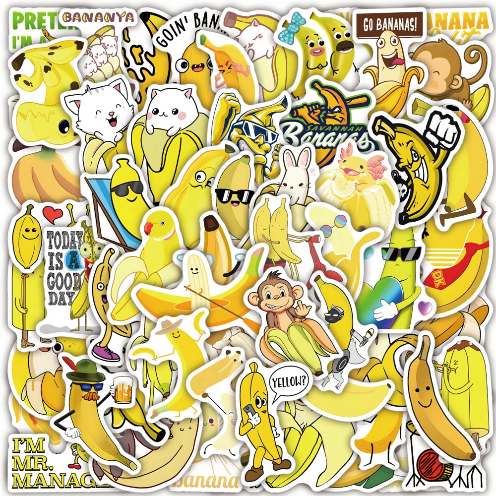 10/30/60pcs Banana Animal Stickers Kawaii Girls Waterproof Decals Graffiti Luggage Scrapbooking Phone Cute Kids Sticker Toys