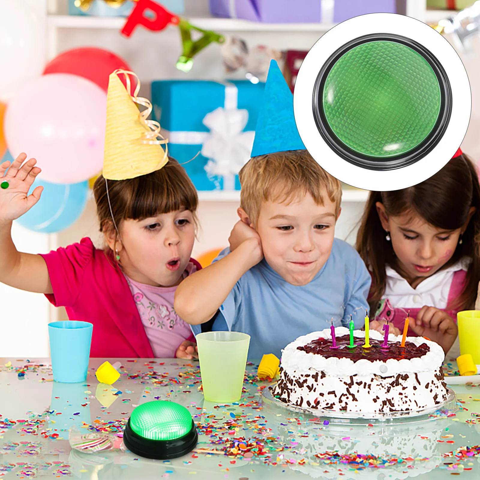 

Light Up Game Buzzer Sound Button for Party Prank Fun Office Stress Relief Electronic Gadget Prop Kids Adults Activity Night