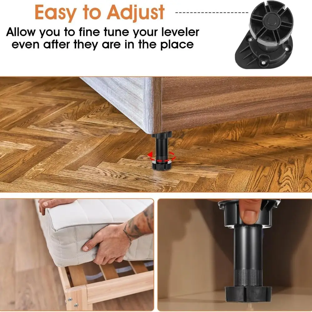 Adjustable Height Furniture Leveler Legs Universal Sturdy Cabinet Levelers Enhanced Stability Durable Cabinet Legs - view 5