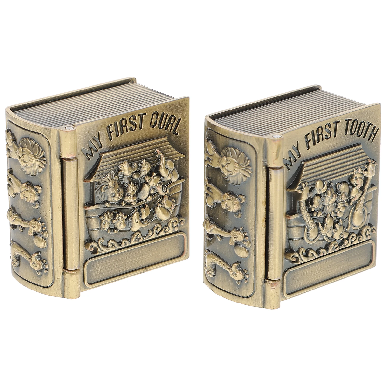 

2 pcs Milk Teeth Containers Tooth Boxes Kids Keepsake Cases Storage Box for Baptism Christmas Decorative Flannel