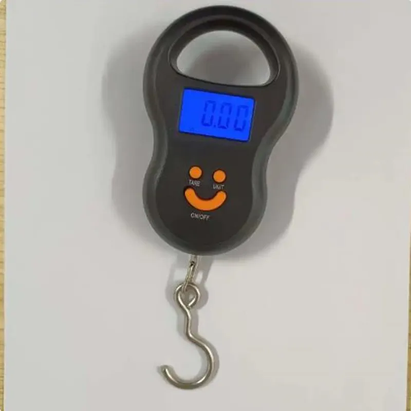 Black Electronic 50Kg 10g Hanging Scale LCD Digital Scale BackLight Fishing Weights Pocket Scale Luggage Scales