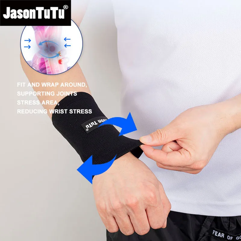 JASONTUTU 1PCS Nylon Elastic Sports Wrist Brace Support Wristbands Sweatbands For Volleyball Basketball Tennis Gym Sweat Bands