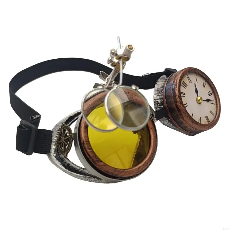 dxae 할로윈 코스프레 안경 스팀 펑크 고글 고딕 스팀 펑크 안경 시계