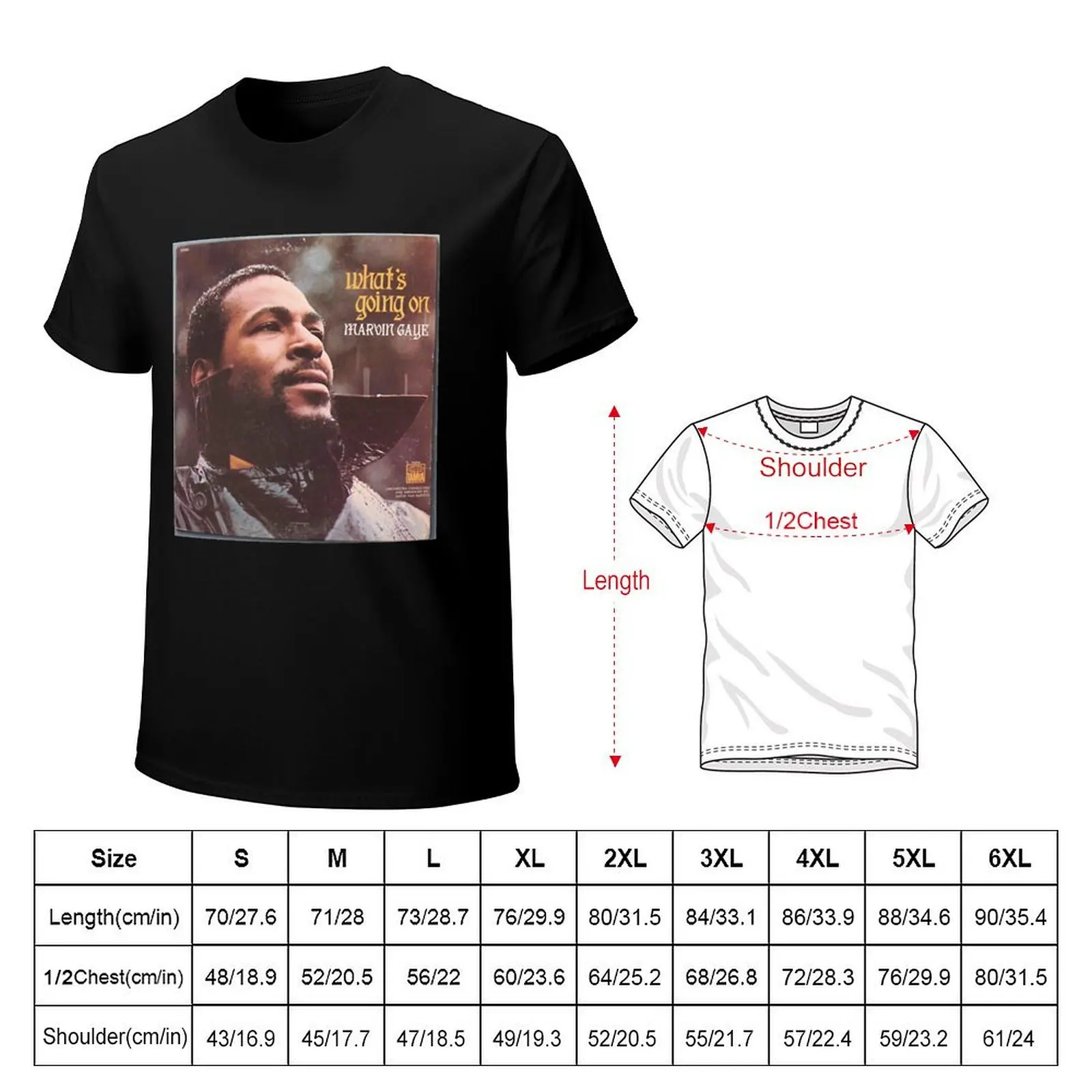 Music Vintage Marvin Gaye What's Going On Christmas T-Shirt Vintage Print Crew Neck Tee