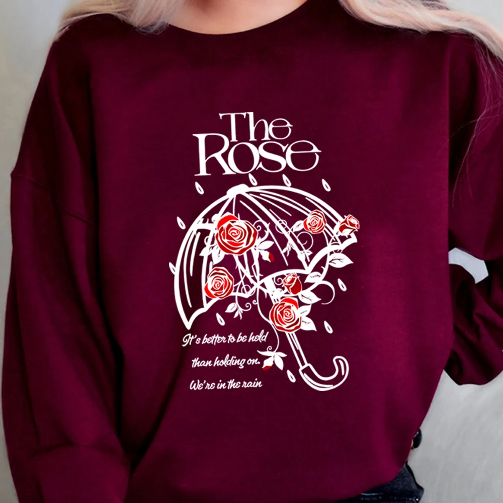 Aesthetic She’s in The Rain Sweatshirt The Rose Kpop Shirt Dawn To Dusk Tour Sweater Kpop Rock Hoodie Streetwear Women Tops