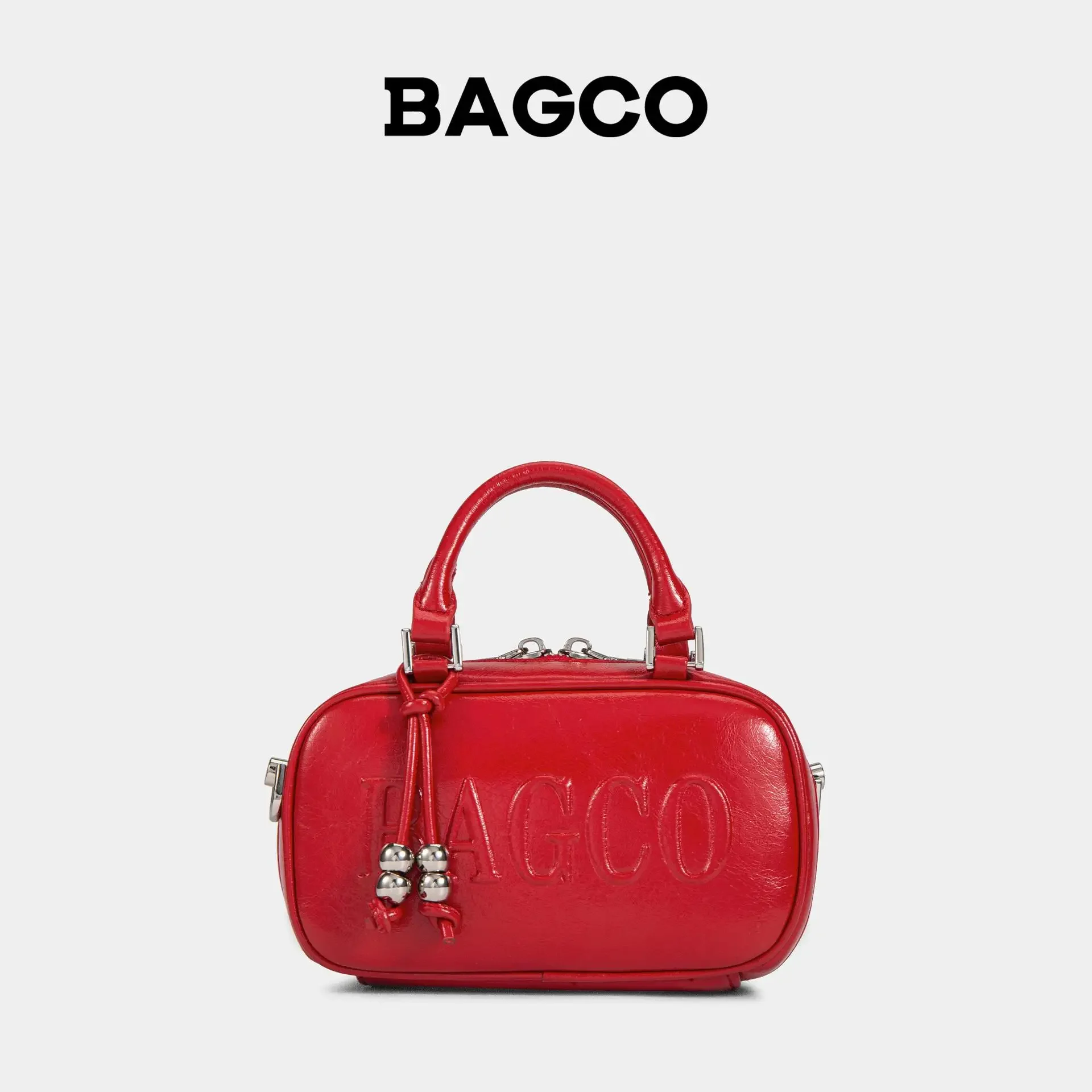 

BAGCO | Новая женская весенне-летняя текстурированная подушка для боулинга, сумка через плечо с верхней ручкой, сумка Boston