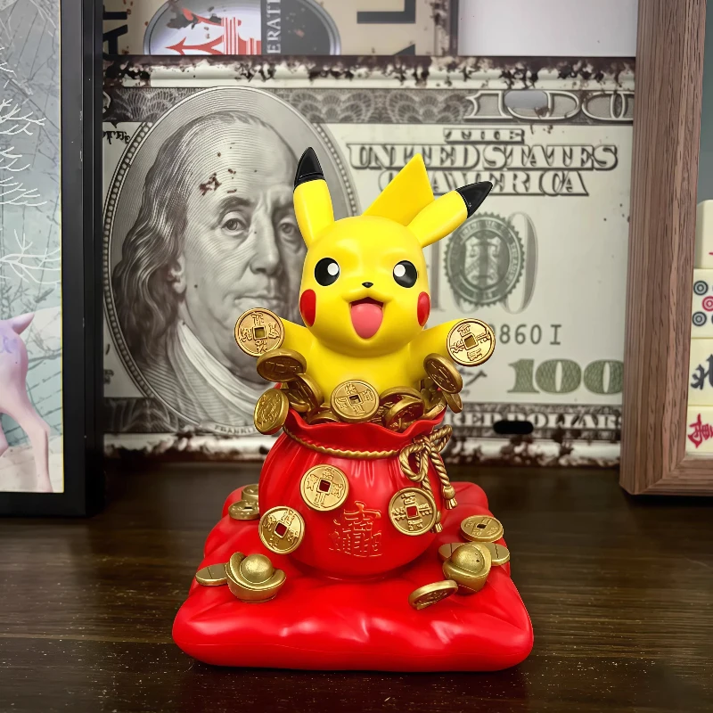 

Коллекционная статуэтка Пикачу 13 см в стиле золотой монеты, настольный декор, украшение для автомобиля, аниме-игрушка для фанатов