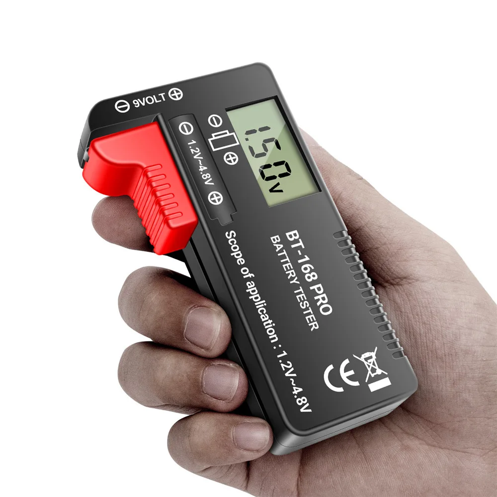 BT-168PRO Battery Tester Universal Digital LCD Tester AA AAA CD Button Cell Voltage Battery Voltage Tester