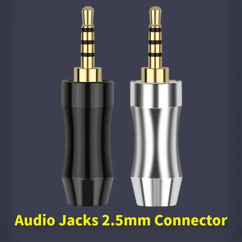 2.5mm Jacks Audio Plug 4 Pole 2.5 mm Jack Connector Earphone Plug Soldering HiFi Headset Earphones Cable Consumer Electronics