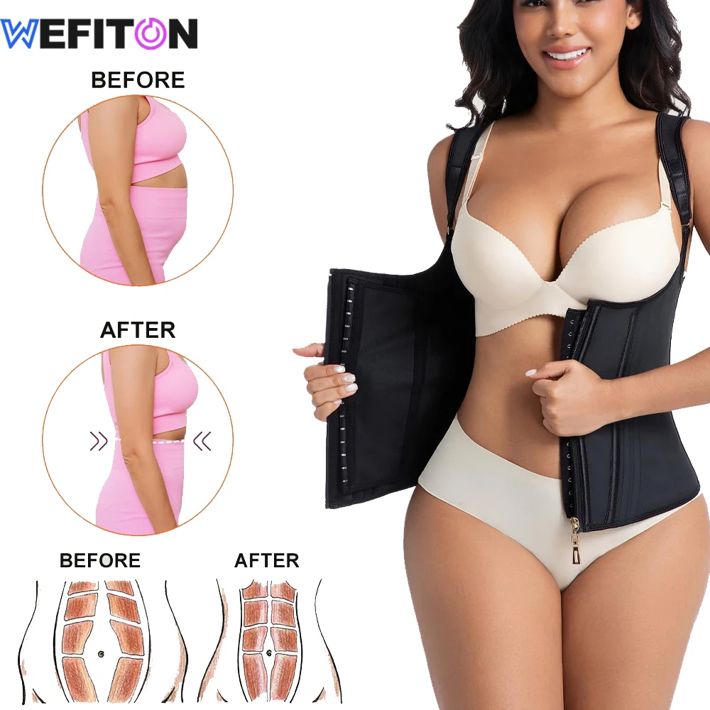WEFITON 1 Stück Taillentrainer für Frauen, Bauchkontrolle Sportgürtel, Workout-Bodyshaper mit Verstellbarem Schultergurt