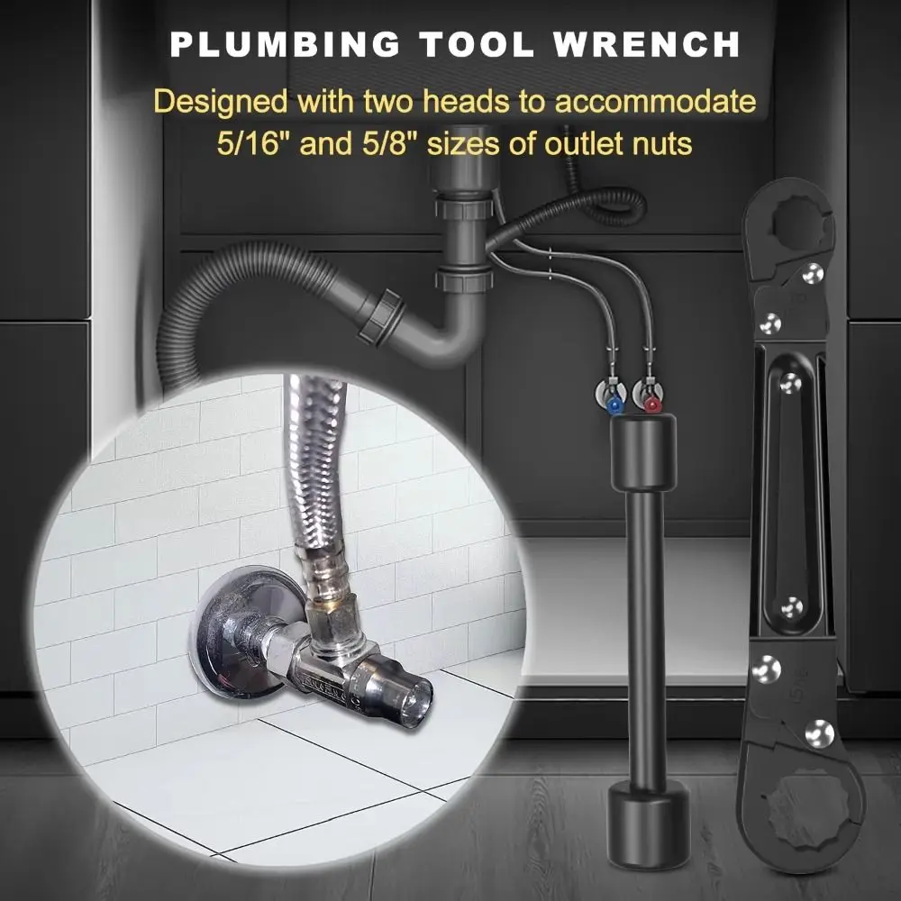 

Carbon Steel Material Double Headed Wrench Multi-functional Design Mechanical Operation Pipe Faucet Wrench Double Headed