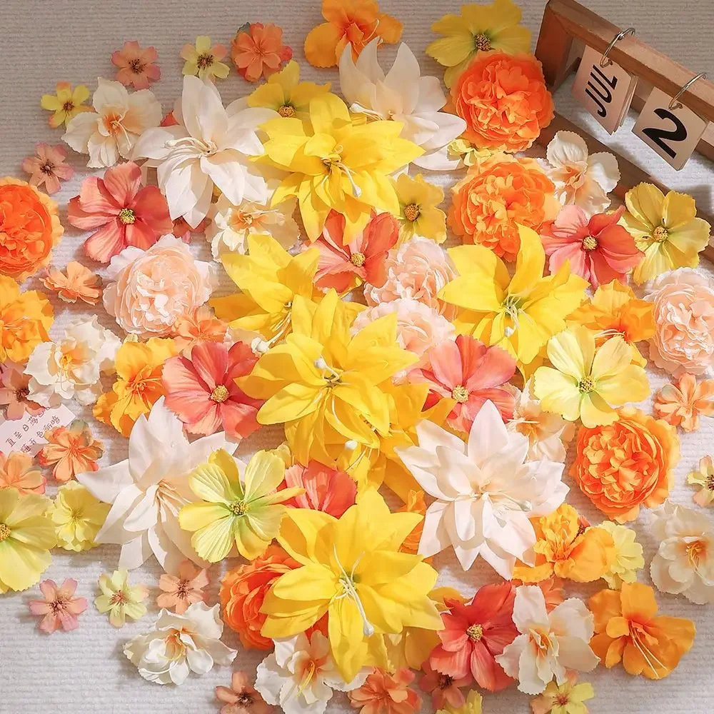 10/20/50 Stück Gemischte Künstliche Blumenköpfe Seidenblumen für Hochzeit Brautdekoration Partyzubehör Heimdekoration Geschenk Ornament – Detail 12