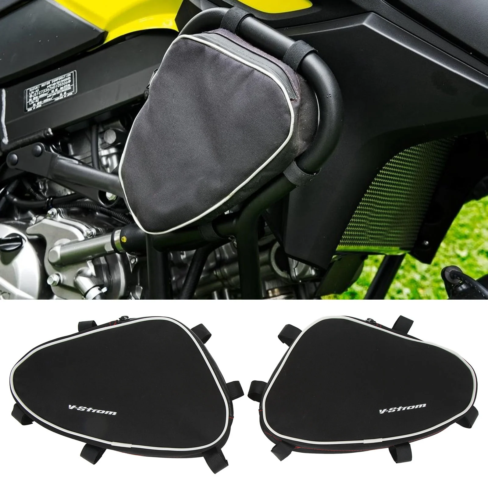 

2 Pcs Motorcycle Frame Crash Bars Bag Repair Tool Placement Package Replacement for Suzuki V‑Strom DL650 DL1000