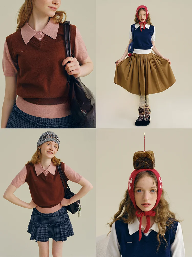 

Early Autumn Knitted ort Sve Two-Piece Patchwork Sweater Soft Casual Loose Fit Women's Faion Rina Berry Brand