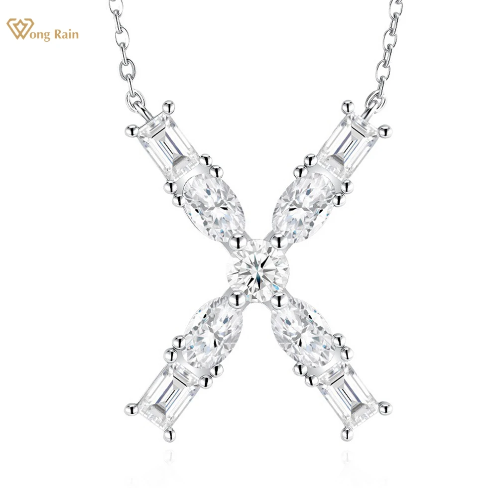 

Wong Rain Sparkling 925 Sterling Silver VVS1 3EX D Color Real Moissanite Diamonds Gemstone Cross Pendant Necklace Fine Jewelry