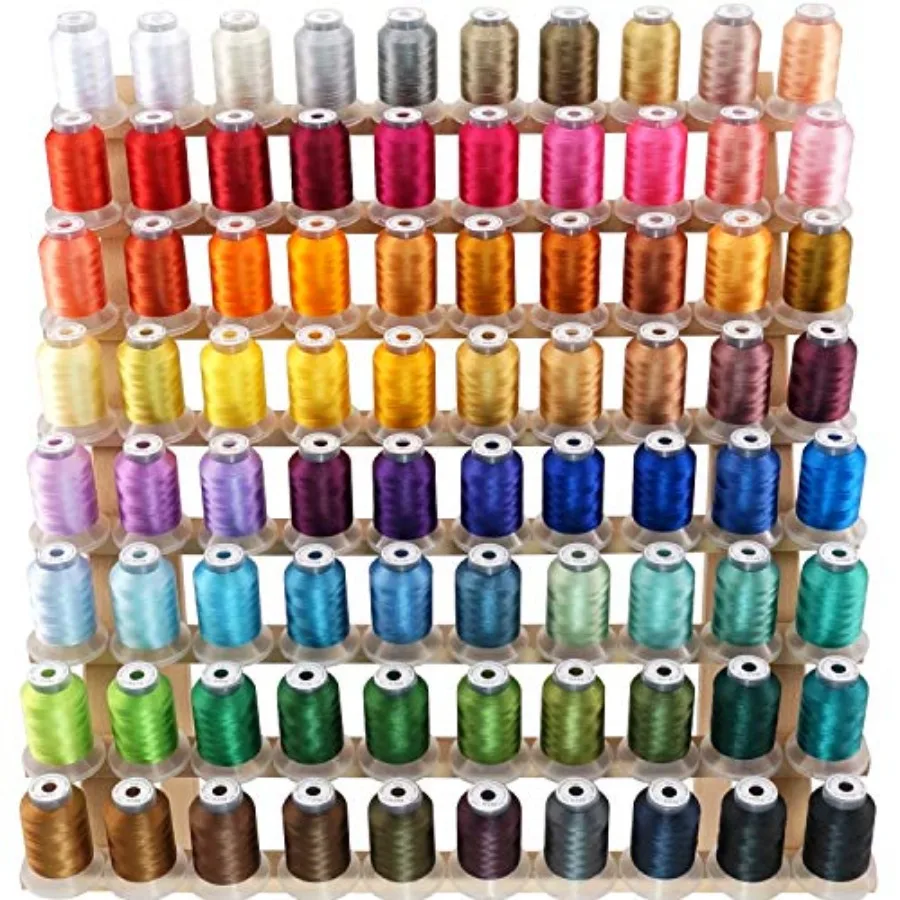 

80 Spools Polyester Embroidery Machine Thread Kit 500M 550Y Each Spool - Colors Compatible with Janome and Robison-Anton Colors