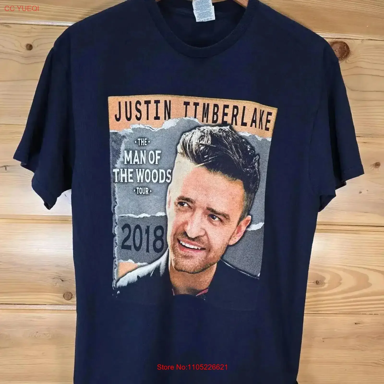 Justin Timberlake T Shirt Adult Large Man Of The Woods Concert Tour 2018 vintage Washed Breathable graphic streetwear Versatile