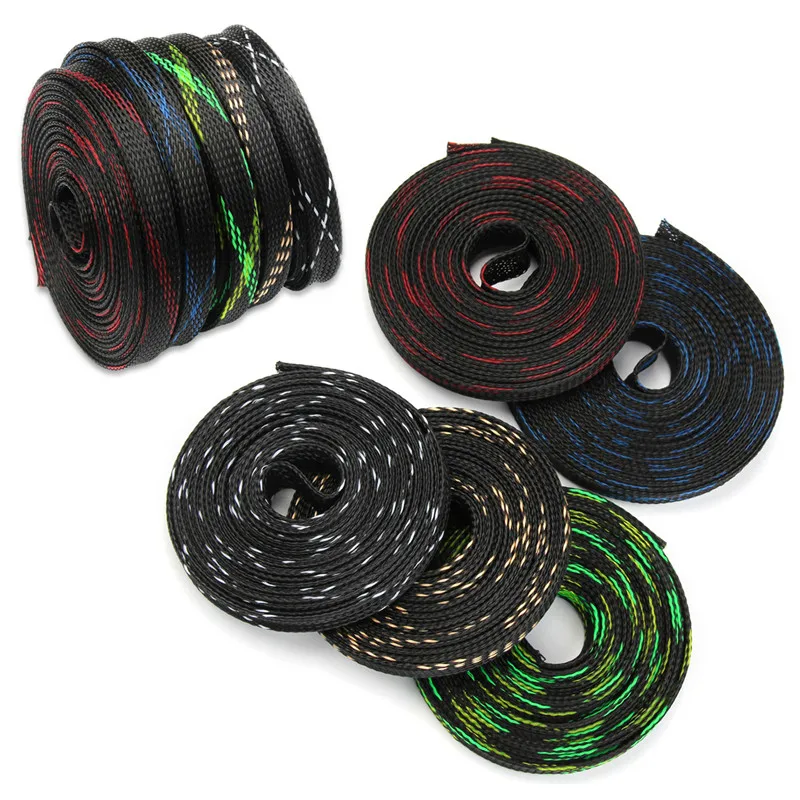 

1M 5M 10M PET Expandable Braided Cable Sleeve Wire Protecting Insulation Sheathing Cable Protective Sleeve 4/6/8/10/12/15mm