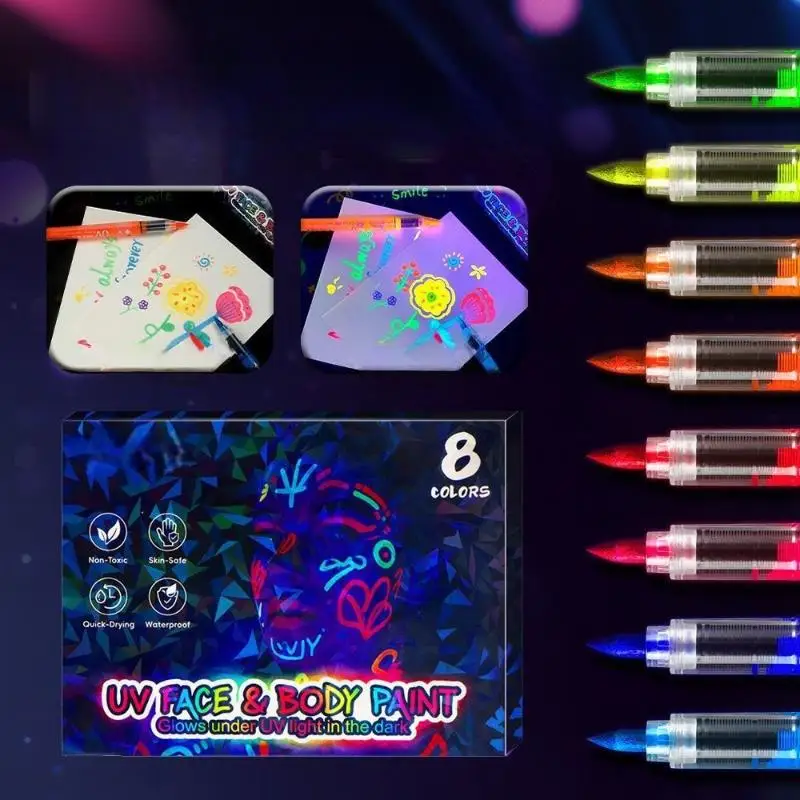 1PCS Creative Painting Fluorescent Marker Pen for Students Children Colorful Luminous Human Face Paint Pen