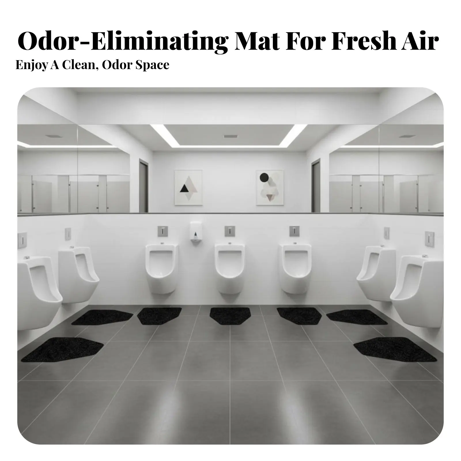 

6 Pieces Urinal Mat Non-Slip Urinal Floor Mat Men's Restroom Floor Pad Highly Absorbent Janitorial Supplies Short Pile Surface