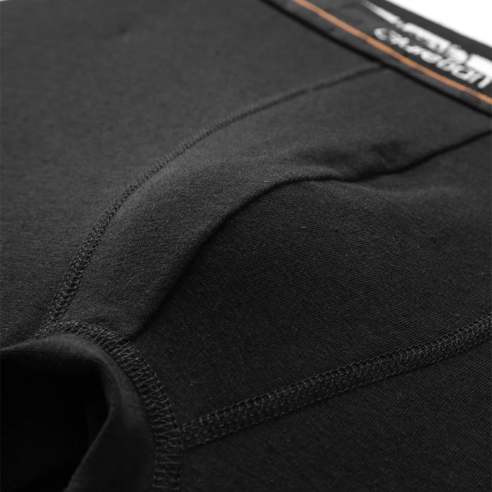 2 unidades de calzoncillos tipo bóxer de algodón negro para hombre, de tejido suave, con pernera larga, diseño clásico, ropa interior masculina de alta calidad, calzoncillos cómodos.