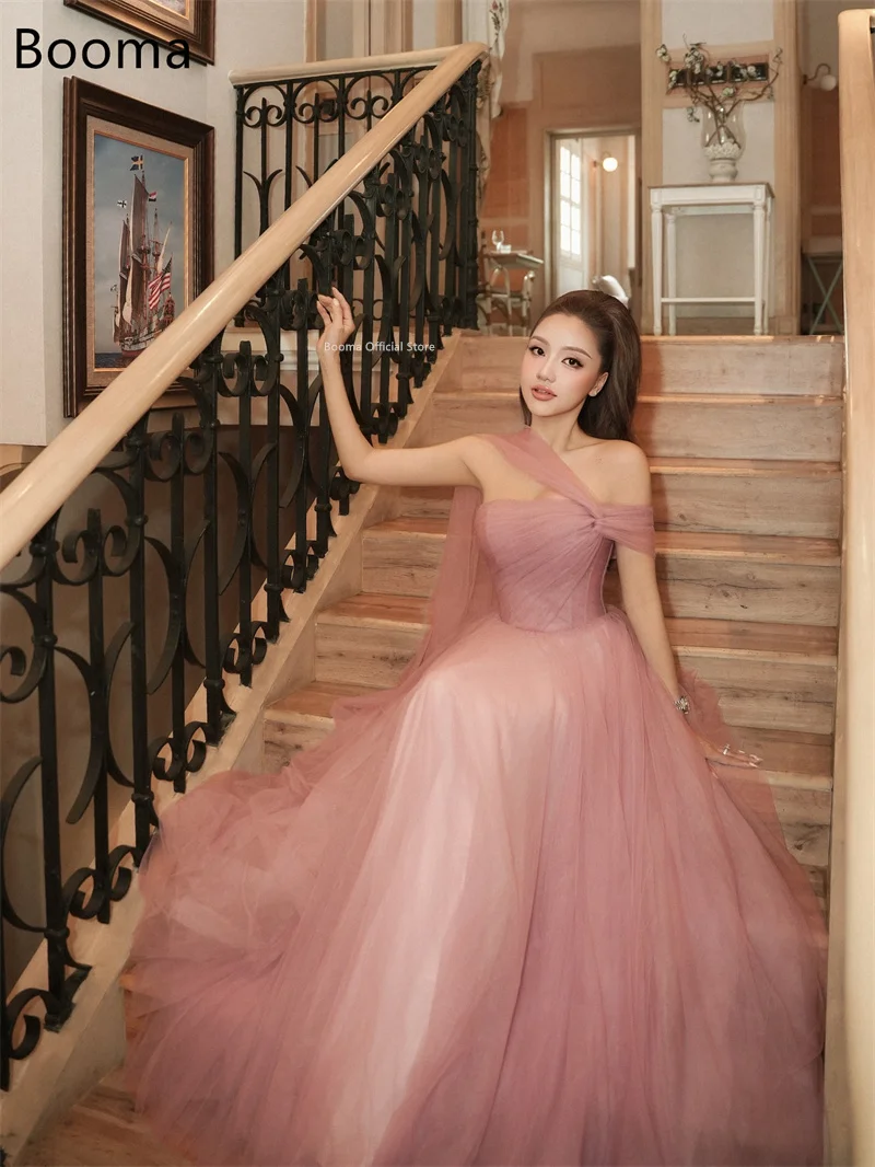 

Booma Элегантные розовые платья для выпускного вечера трапециевидной формы Вечерние платья без бретелек для женщин Длинное плиссированное вечернее платье без рукавов по индивидуальному заказу 2025