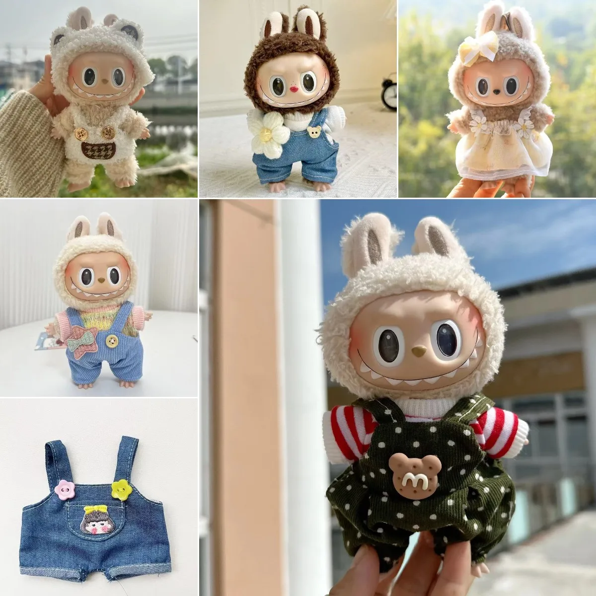 

Hot 17cm Labubu Doll Fashion Clothes Hoodies Doll Clothes Color Doll Accessories Cute Decoration Little Clothes ﻿DIY Girl Gift